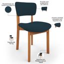 Ver imagem 4 de Cadeira para Sala de Jantar Cozinha Living Estofada Dara L02 Suede Azul Marinho - Lyam Decor