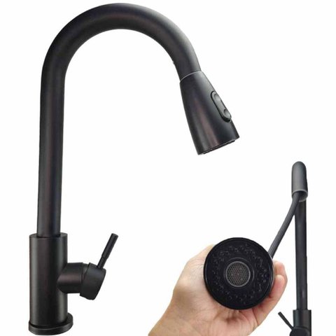 Torneira Gourmet Pull Down Flexivel Cozinha Monocomando Agua Quente Fria Mesa Bancada Pia Limpeza