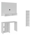Ver imagem 2 de Kit 3 Peças com 1 Escrivaninha, 1 Painel para TV e 1 Estante para Livros