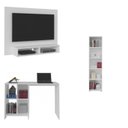 Ver imagem 3 de Kit 3 Peças com 1 Escrivaninha, 1 Painel para TV e 1 Estante para Livros