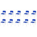 Ver imagem 1 de Kit 10 Cadeiras Infantil Iso, Escola, Base Branco-azul