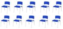 Ver imagem 1 de Kit 10 Cadeiras Infantil Iso, Escola, Base Branco-azul