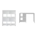 Ver imagem 2 de Kit 2 Peças 1 Escrivaninha 4 Nichos e 1 Estante para Livro 10 Nichos