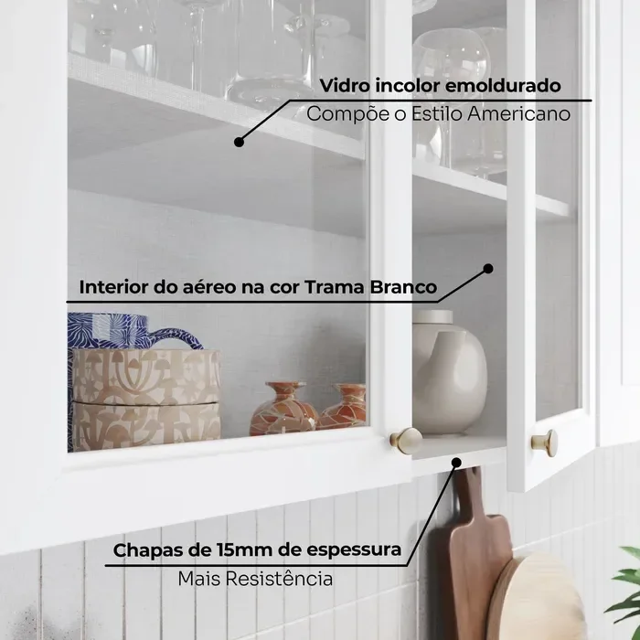 Ver imagem 6 de Armário Aéreo 2 Portas 80cm Emily