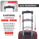 Ver imagem 3 de Kit Conjunto Mala Sacola Viagem Santino Dubai SLS3 G M P SLS3 Dubai Vermelho escuro