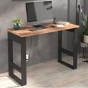 Ver imagem 1 de Escrivaninha Mesa Escritório 100% MDF 115cm Industrial Preto e Solanum
