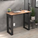 Ver imagem 1 de Escrivaninha Mesa Escritório 100% MDF 90cm Industrial Preto e Solanum Yescasa