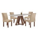 Ver imagem 2 de Mesa Kyra 120CMX90CM 4 Cadeiras Canela Tampo Smart Plus Vidro Off White