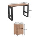 Ver imagem 4 de Escrivaninha Mesa Escritório com Gaveteiro Baixo 1 Gaveta 100% MDF 115cm Industrial Preto e Solanum