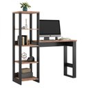 Ver imagem 2 de Escrivaninha Mesa Escritório com Torre 100% MDF 129,8cm Industrial Preto e Solanum Yescasa