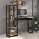 Ver imagem 1 de Escrivaninha Mesa Escritório com Torre 100% MDF 129,8cm Industrial Preto e Solanum Yescasa