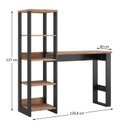 Ver imagem 4 de Escrivaninha Mesa Escritório com Torre 100% MDF 129,8cm Industrial Preto e Solanum Yescasa