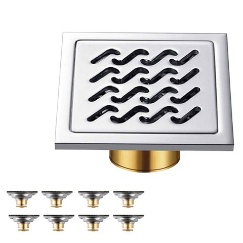 Ralo Inox 10x10 Kit 8 Uni Banheiro Lavabo Anti Odor Anti Inseto Resistente Cozinha Lavanderia Quinta