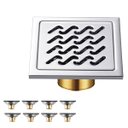 Ver imagem 1 de Ralo Inox 10x10 Kit 8 Uni Banheiro Lavabo Anti Odor Anti Inseto Resistente Cozinha Lavanderia Quinta