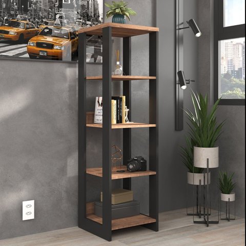 Estante Torre Industrial 137CMX40CM Preto/Solanum