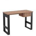 Ver imagem 4 de Escrivaninha Mesa Escritório 1 Gaveta 100% MDF 115cm Industrial Preto e Solanum Yescasa