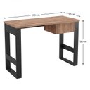 Ver imagem 3 de Escrivaninha Mesa Escritório 1 Gaveta 100% MDF 115cm Industrial Preto e Solanum Yescasa