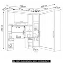Ver imagem 3 de Guarda Roupa Solteiro Modulado Cp03 Delphi Avelã/branco L01 - Mpozenato