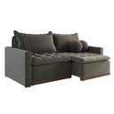 Ver imagem 2 de Sofá Cama Retrátil em Madeira Eucalipto e Linho 220cm Flórida