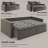 Sofá Cama Retrátil em Madeira Eucalipto e Linho 220cm Flórida - 9