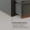 Ver mais imagens de Sofá Cama Retrátil em Madeira Eucalipto e Linho 220cm Flórida Cinza Escuro