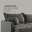 Ver imagem 5 de Sofá Cama Retrátil em Madeira Eucalipto e Linho 220cm Flórida Cinza Escuro