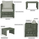 Ver imagem 2 de Mesa e 4 Poltronas Madri Corda Náutica Estofado 3 Trama Verde