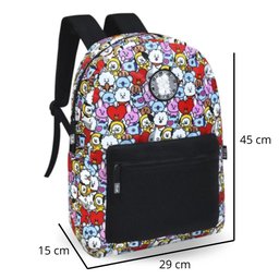 Mochila de Costas Escolar e Notebook Reforçada Bts Preto Clio - 4