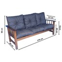 Ver imagem 2 de Conjunto Cancún Sofá 3 Lugares E Poltronas De Madeira Banco Cinza Escuro