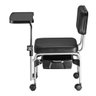 Ciranda Cadeira Manicure Encosto Fixo 1 Mesa Multiuso 1 Gaveta Removível Salão de Beleza Preto - 3