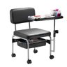 Ciranda Cadeira Manicure Encosto Fixo 1 Mesa Multiuso 1 Gaveta Removível Salão de Beleza Preto - 2