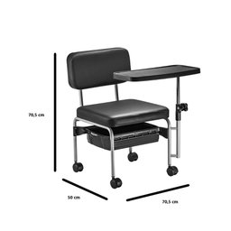 Ciranda Cadeira Manicure Encosto Fixo 1 Mesa Multiuso 1 Gaveta Removível Salão de Beleza Preto - 4