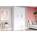 Ver imagem 1 de Guarda Roupa 3 Portas e 2 Gavetas Açaí Da133 Branco - Henn