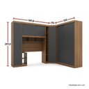 Ver imagem 3 de Guarda-Roupa Modular Solteiro 6 Portas 2 Gavetas com Porta de Correr Gênova Plus Ipê Wood/Grafite