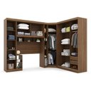 Ver imagem 2 de Guarda-Roupa Modular Solteiro 6 Portas 2 Gavetas com Porta de Correr Gênova Plus Ipê Wood/Grafite