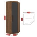 Ver imagem 5 de Guarda-Roupa Modular Solteiro 6 Portas 2 Gavetas com Porta de Correr Gênova Plus Ipê Wood/Grafite