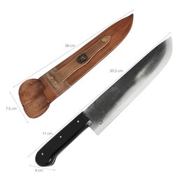 Facão de Mato Tradicional 12' Faca Grande Full Tang Lida Artesanal Aço Carbono Cabo Acrilico - 6