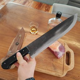 Facão de Mato Tradicional 12' Faca Grande Full Tang Lida Artesanal Aço Carbono Cabo Acrilico - 3