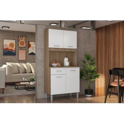 Kit Cozinha 4 Portas 1 Gaveta VIP 820 Montana/Branco - Madine - 1