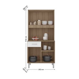 Kit Cozinha 4 Portas 1 Gaveta VIP 820 Montana/Branco - Madine - 3