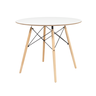 Conjunto Eames Mesa Branca 90cm 4 Cadeiras Kaila Wood Fendi Sala Cozinha Jantar - La Mobilia - 8