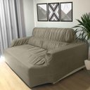 Ver imagem 3 de Capa de Sofá Retrátil 3 Lugares 2,30 X 1,10metros Resistente Elasticada Bege