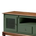 Ver imagem 4 de Rack para Tv Pés Luis Xv 2 Gavetas 2 Portas e Nicho 60503 Linz Móveis - Verde Musgo/imbuia Glazer