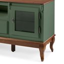 Ver imagem 3 de Rack para Tv Pés Luis Xv 2 Gavetas 2 Portas e Nicho 60503 Linz Móveis - Verde Musgo/imbuia Glazer