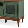 Rack para Tv Pés Luis Xv 2 Gavetas 2 Portas e Nicho 60503 Linz Móveis - Verde Musgo/imbuia Glazer - 3