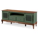 Ver imagem 2 de Rack para Tv Pés Luis Xv 2 Gavetas 2 Portas e Nicho 60503 Linz Móveis - Verde Musgo/imbuia Glazer