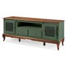 Rack para Tv Pés Luis Xv 2 Gavetas 2 Portas e Nicho 60503 Linz Móveis - Verde Musgo/imbuia Glazer - 2