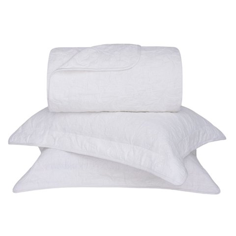 Kit Colcha Queen Size Hanna Jacquard Branco 3 Peças Buddemeyer