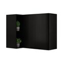Ver imagem 1 de Armário Aéreo P/ Cozinha Alpha 2505 Canto Reto C/ 2 Portas 94cm Preto - Carraro