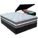 Ver imagem 1 de Cama Box Baú Preto e Colchão Black Graphite Molas Ensacadas King 193x203x32 Anjos